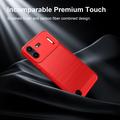 Nothing Phone (4b) Brushed TPU Case - Carbon Fiber - Red