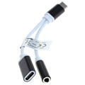 OTB 2-in-1 USB-C / 3.5mm Charging & Audio Adapter (Open Box - Bulk Satisfactory) - White