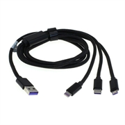 OTB 3-in-1 Charging Cable - Lightning, USB-C, MicroUSB - 1m - Black