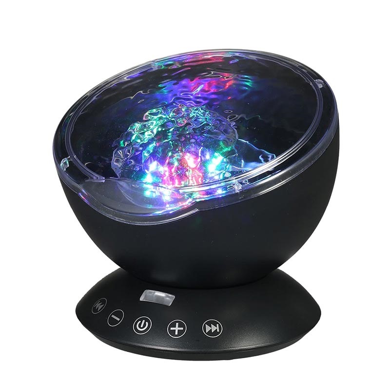 & PEYOU 7 Colors Newest Ocean Wave Projector Remote Control Projector Night Light Sleep Night Light Built-in Mini Music Player for Kids Adults Nursery Bedroom Living Room 45 Degree Tilt 