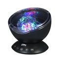 Ocean Wave Projector with Colorful LED Night Light - Black