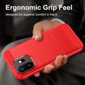 OnePlus 15T Brushed TPU Case - Carbon Fiber - Red