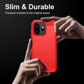 OnePlus 15T Brushed TPU Case - Carbon Fiber - Red