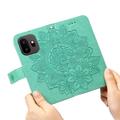 OnePlus 15T Mandala Wallet Case with Wrist Strap - Mint Green