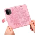 OnePlus 15T Mandala Wallet Case with Wrist Strap - Pink