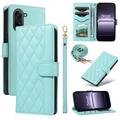 OnePlus Ace 5 Racing/Nord CE5 Luxury Quilted Wallet Case - Cyan
