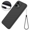 OnePlus N6 Liquid Silicone Case with Hand Strap - Black