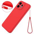 OnePlus N6 Liquid Silicone Case with Hand Strap - Red