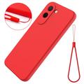 OnePlus N6x Liquid Silicone Case with Hand Strap - Red