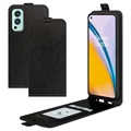 OnePlus Nord 2 5G Vertical Flip Case with Card Holder - Black
