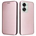 OnePlus Nord 2T Flip Case - Carbon Fiber - Rose Gold