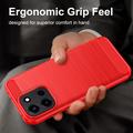 OnePlus Nord 6/Turbo 6/6V Brushed TPU Case - Carbon Fiber - Red