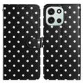 OnePlus Nord 6 Polka Dot Pattern Wallet Case - Black