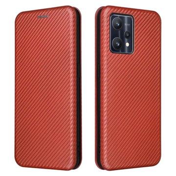 OnePlus Nord CE 2 Lite 5G Flip Case - Carbon Fiber - Orange