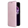 OnePlus Nord CE 2 Lite 5G Flip Case - Carbon Fiber - Rose Gold