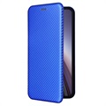 OnePlus Nord CE 5G Flip Case - Carbon Fiber - Blue