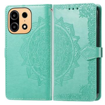 OnePlus Turbo 6X Pro Mandala Wallet Case with Wrist Strap - Mint Green