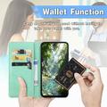 OnePlus Turbo 6X Pro Mandala Wallet Case with Wrist Strap - Mint Green