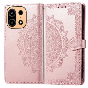OnePlus Turbo 6X Pro Mandala Wallet Case with Wrist Strap - Pink