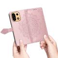OnePlus Turbo 6X Pro Mandala Wallet Case with Wrist Strap - Pink