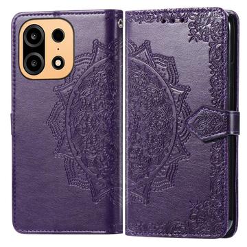 OnePlus Turbo 6X Pro Mandala Wallet Case with Wrist Strap - Purple