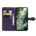OnePlus Turbo 6X Pro Mandala Wallet Case with Wrist Strap - Purple
