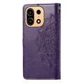OnePlus Turbo 6X Pro Mandala Wallet Case with Wrist Strap - Purple