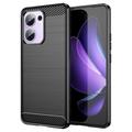 Oppo Reno13 F Brushed TPU Case - Carbon Fiber - Black