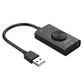 Orico SC2 External USB Sound Card with Volume Control - Black