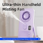 P1 Ultra-Thin Handheld Misting Fan with Digital Display - Purple