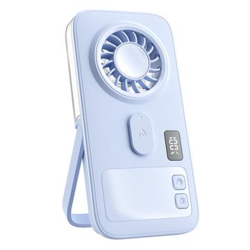 P1 Ultra-Thin Handheld Misting Fan with Digital Display - Light Blue