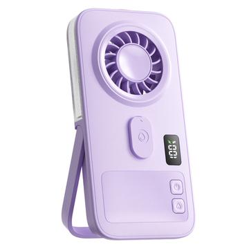 P1 Ultra-Thin Handheld Misting Fan with Digital Display - Purple