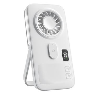 P1 Ultra-Thin Handheld Misting Fan with Digital Display - White