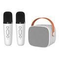 P2 Kids Karaoke Bluetooth Speaker with 2 Microphones - White