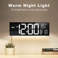 PH-01 16" LED Digital Alarm Clock - RGB Display, Dual Alarm, Remote Control - Black