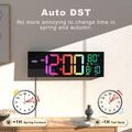 PH-01 16" LED Digital Alarm Clock - RGB Display, Dual Alarm, Remote Control - Black