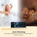 PH-01 16" LED Digital Alarm Clock - RGB Display, Dual Alarm, Remote Control - Black