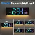 PH-01 16" LED Digital Alarm Clock - RGB Display, Dual Alarm, Remote Control - Black