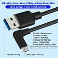 PQ102 High Speed USB-C PC VR Link Cable for Meta Quest 2/3/3S - 1.5m/10Gbps - Black
