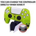 PS5 DualSense Controller Silicone Case with 2 Joystick Caps - Green
