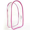 PVC Storage Bag with Keychain for 17cm Labubu Plush & Mini Figures - Hot Pink / Transparent