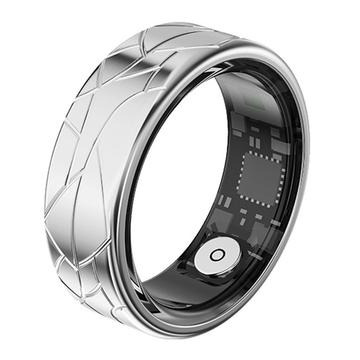 PX02 Crack Design Multi-Function Smart Ring with Photo Control - Size: 19.9mm - Silver