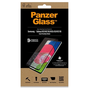 Samsung Galaxy A52 5G/A52s 5G/A53 5G PanzerGlass Case Friendly Screen Protector - Black Edge