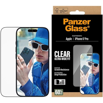iPhone 17 Pro PanzerGlass Ultra-Wide Fit EasyAligner Screen Protector - Transparent