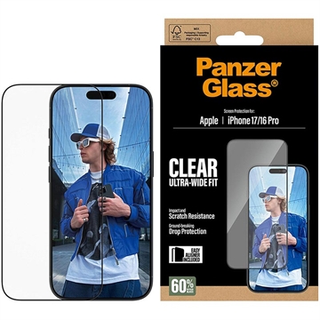 iPhone 17/16 Pro PanzerGlass Ultra-Wide Fit EasyAligner Screen Protector - Transparent