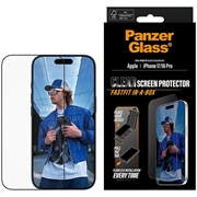 iPhone 17/16 Pro PanzerGlass Ultra-Wide Fit w. FastFit In-A-Box Screen Protector - 9H - Black Edge