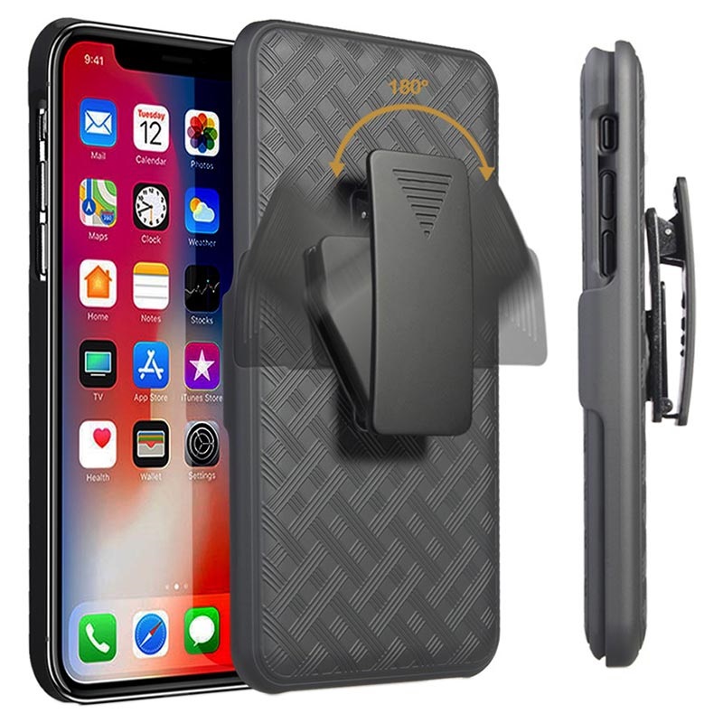 Patterned Series iPhone 11 Pro Max Case with Belt Clip - Black