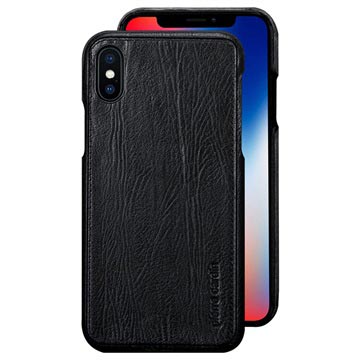 iPhone X Pierre Cardin Leather Coated Case - Black