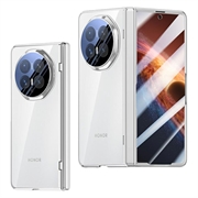 Honor Magic V6 Plastic Case with Outer Tempered Glass Screen Protector - Silver