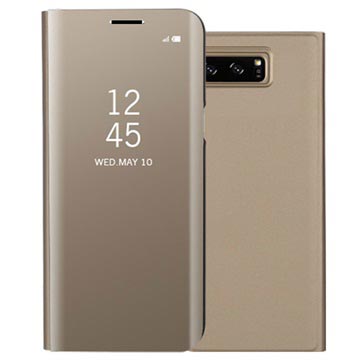 Luxury Series Mirror View Samsung Galaxy Note8 Flip Case - Gold